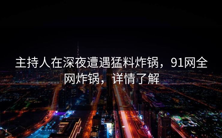主持人在深夜遭遇猛料炸锅，91网全网炸锅，详情了解