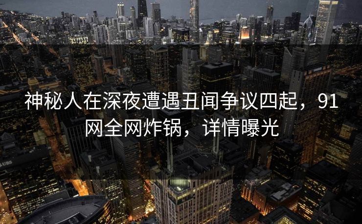 神秘人在深夜遭遇丑闻争议四起，91网全网炸锅，详情曝光