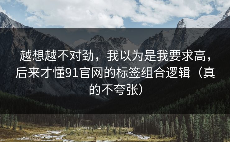 越想越不对劲，我以为是我要求高，后来才懂91官网的标签组合逻辑（真的不夸张）